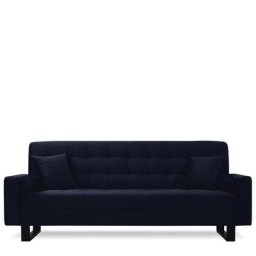 Schlafsofa MIDNIGHT - Schlafsofa, Samt in Navy Blau & schwarzes Metall, B220