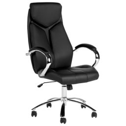 Bürostuhl Schwarz Kunstleder Höhenverstellbar Drehbar auf Rollen Bequemer Drehstuhl Modernes Design für Büro Home Office