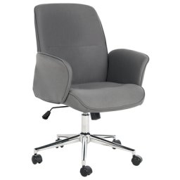 Bürostuhl Grau aus Stoff Höhenverstellbar Drehbar auf Rollen Bequemer Drehstuhl Modernes Design für Büro Home Office