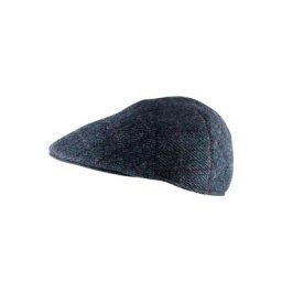 Walbusch Herren Schirmmütze Harris Tweed Thermo Blau kariert wärmend