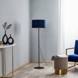 Euluna Stehlampe Golden Roller dunkelblau/gold