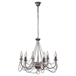 Euluna Kronleuchter Retro in Silber, 6fl. 120cm Abhängung