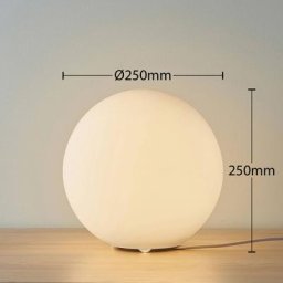 Lindby Kugelförmige Glastischlampe Marike, weiß