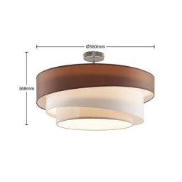 ELC Manasa Deckenleuchte, graubraun/weiß/grau