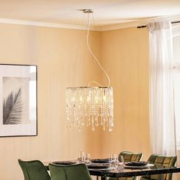 Euluna Hängeleuchte Laila mit Kristall-Behang fünfflammig
