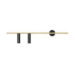 Euluna Wandleuchte 1083D40, 2-flammig, schwarz/messing
