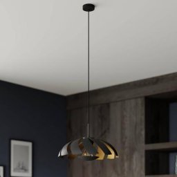 Lucande Archilleas Pendelleuchte, schwarz-gold