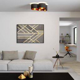 Lindby Laurenz Deckenlampe, 4-fl., schwarz-gold