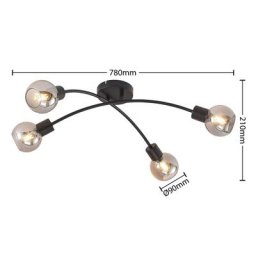 Lindby Lioma Deckenleuchte, 4-flammig, schwarz