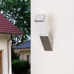 Lindby Schräge Außenwandlampe Lorian aus Edelstahl