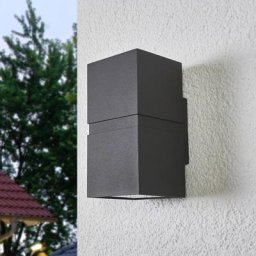Lucande Dunkelgraue LED-Außenwandlampe Gabriela, 2-fl.
