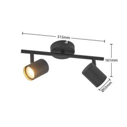 ELC Binola LED-Strahler in Schwarz, zweiflammig
