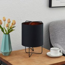 Lindby Kesta Tischleuchte, schwarz-gold, 32 cm