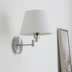 Lindby Wandleuchte Pola, ausziehbarer Schirm, Nickel matt