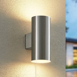 Lindby Maurun LED-Solarwandleuchte, silber