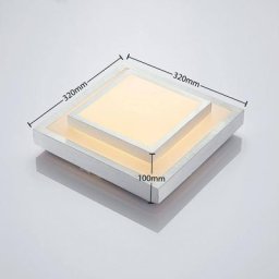 Lindby Mirco LED-Alu-Deckenlampe, eckig, 32 cm