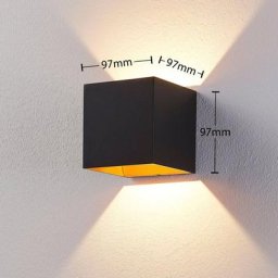 Arcchio Aldrina LED-Wandlampe, Würfel, schwarz