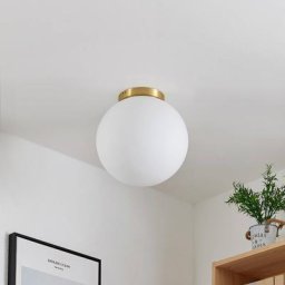 Lindby Meriala Deckenleuchte messing, Glas Ø 30cm