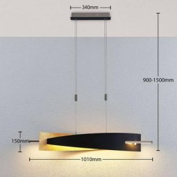 Lucande LED-Hängeleuchte Marija, Blende senkrecht, schwarz