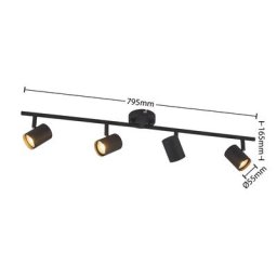 ELC Binola LED-Strahler in Schwarz, vierflammig