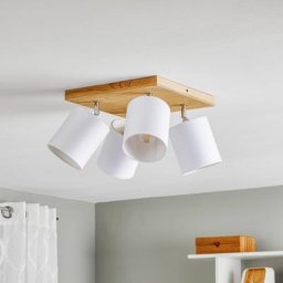 Euluna Deckenstrahler Corralee, weiß, Quadrat vierflammig