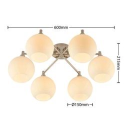 Lindby Jemissa Deckenlampe, 6-flammig, opal