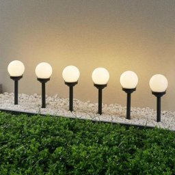 Lindby Haukur LED-Solar-Erdspießleuchten, 6er-Set