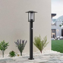 Lindby LED-Wegeleuchte Gregory, dunkelgrau, mit Sensor