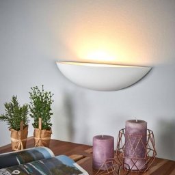 Lindby Schalenförmige Gips-Wandlampe Guilia