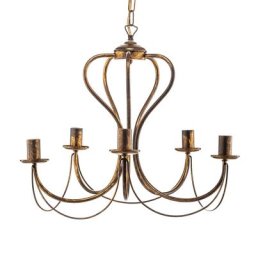 Euluna Kronleuchter Candela, bronze antik, 5-flammig
