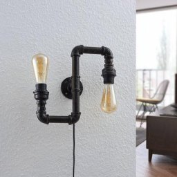Lindby Wandleuchte Josip im Industrial-Design, Up & Down