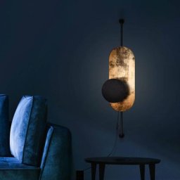 Nowodvorski Lighting Wandleuchte Wheel, gold mit schwarzer Blende