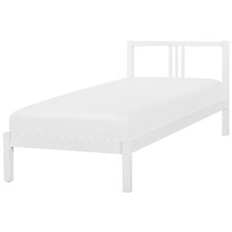 Einzelbett Weiß 90 x 200 cm Kiefernholz Universell Mit Lattenrost Stabile Konstruktion Minimalistisch Modern