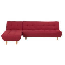 Ecksofa Rot Polsterbezug L-Förmig Rechtsseitig Modern Wohnzimmer