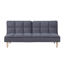 Sofa Dunkelgrau Polsterbezug 3-Sitzer Schlaffunktion Traditionell Wohnzimmer