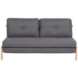 Sofa Grau Polsterbezug Polsterbezug 2-Sitzer Schlaffunktion Minimalistisch Wohnzimmer