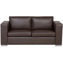 Sofa Braun Spaltleder 3-Sitzer Minimalistisch Wohnzimmer