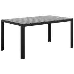 Gartentisch Grau Aluminium Kunstholz 150x90 cm für 6 Personen