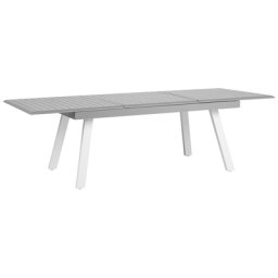 Gartentisch Grau / Weiß Aluminium 175/255x100 cm Ausziehbar Modernes Design