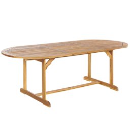 Gartentisch Akazienholz ausziehbar 160/220x100 cm oval rustikaler Stil