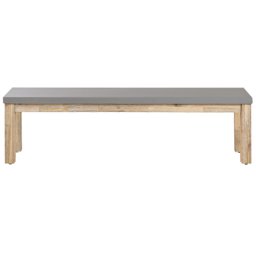 Bank Grau / Heller holzfarbton Faserzement / Akazienholz 160 cm Indoor & Outdoor Garten Schlafzimmer Wohnzimmer