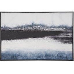Leinwandbild Blau Schwarz Weiß Stoff Canvas MDF-Platte 93x63 rechteckig horizontal Schattenfugenrahmen Landschaft Wohnzimmer Schlafzimmer Büro