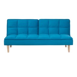 Sofa Blau Polsterbezug 3-Sitzer Schlaffunktion Traditionell Wohnzimmer