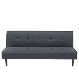 Sofa Dunkelgrau Polsterbezug 3-Sitzer Schlaffunktion Minimalistisch Wohnzimmer