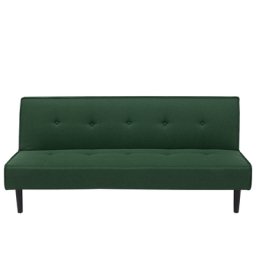 Sofa Dunkelgrün Polsterbezug 3-Sitzer Schlaffunktion Minimalistisch Wohnzimmer