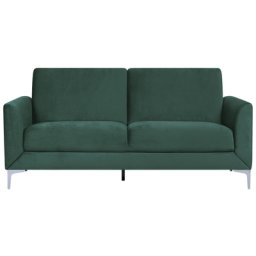 Sofa Dunkelgrün Samtstoff 3-Sitzer Minimalistisch Wohnzimmer
