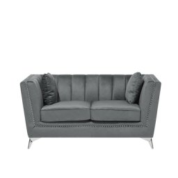 Sofa Grau Polsterbezug 2-Sitzer Glamourös Wohnzimmer