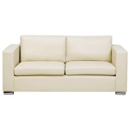 Sofa Beige Spaltleder 3-Sitzer Minimalistisch Wohnzimmer