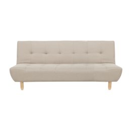 Sofa Beige Polsterbezug 3-Sitzer Schlaffunktion Minimalistisch Wohnzimmer