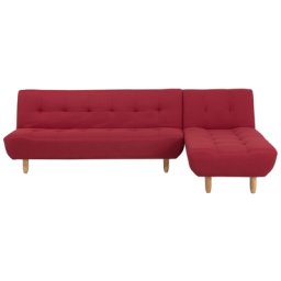 Ecksofa Rot Polsterbezug L-Förmig Linksseitig Modern Wohnzimmer